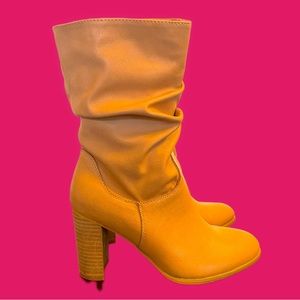 Camel Slouch Boots - 7.5 - Beast Fashion